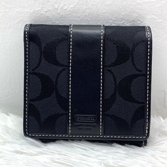 y2k COACH Leatherware Signature Canvas Medium Wallet - Picture 1 of 12